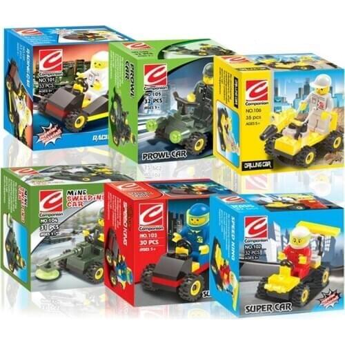 33pcs Mini Blocks Classic Car toys Kids Building Blocks Complement Set Bricks Accessories Children Educational Toys Brick Part