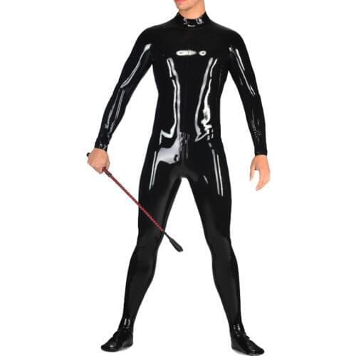 Male Latex Catsuit with Socks Rubber Boysuit Latex Fetish Party Suit with Back Zip Handmade S-LCM171