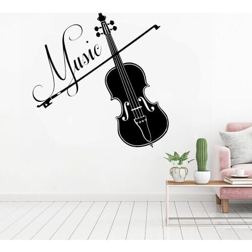 Musical Wall Stickers Violin Vinyl Wall Decals Music Wall Decor For Recording Studio Interior Home Room Decor Stickers C658