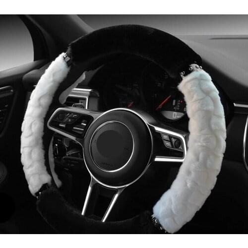Soft Plush Car Steering Wheel Cover 38cm Auto Decoration Car Accessories For Girls Funda Volante Coche Accesorios Para Auto