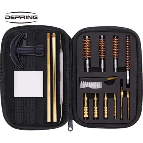 16pcs/set Universal Professional Handgun Cleaning Kit Pistol Cleaning Kit Bronze Bore Brush and Brass Jag Adapter
