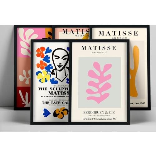 Matisse Colorful Leaf Plant Abstract Face Wall Art Canvas Painting Nordic Posters And Prints Wall Pictures For Living Room Decor