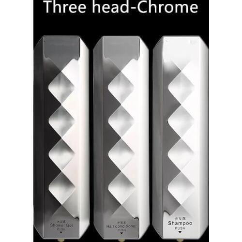 Wall-mounted hotel toilet bathroom manual three heads Hotel bathroom liquid soap dispensers