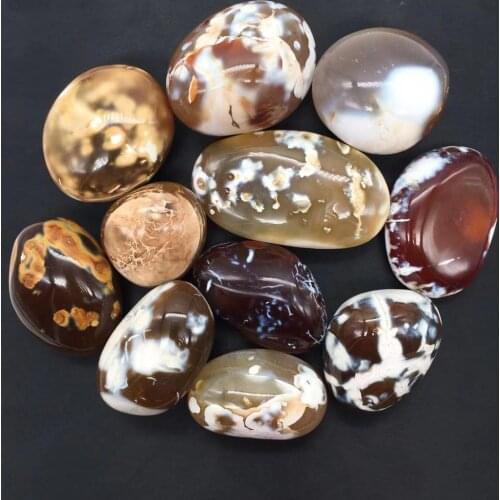 Natural Orca Agate palmstones quartz crystal minerals gemstones healing reiki decoration for flowerpot plants gift