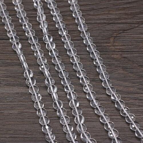 Wholesale Natural Stone Clear Quartz Crystal Loose Beads Strand 14'' 6mm for Jewelry Making DIY Necklace Bracelet Accessories