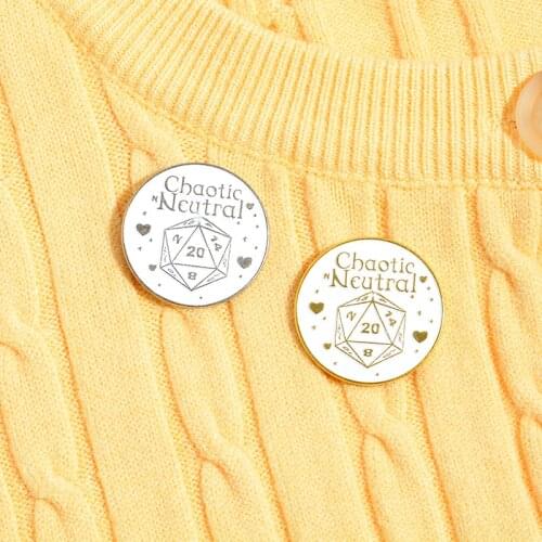 Chaotic Neutral Polygon love Round brooch Personality brooch pin badge enamel backpack lapel pin hat jewelry gift for friends