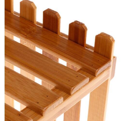 Plant Shelf Flower Display Stand Bamboo Wood Storage Rack Garden Organizer