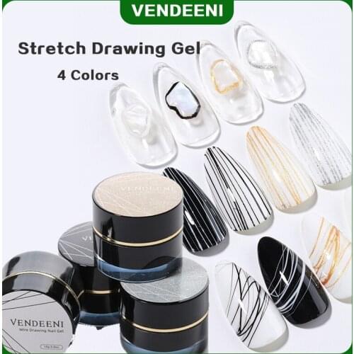 Vendeeni Stretch Drawing Gel Graffiti Easy Drawing Painted Varnish UV For Nail Art Painting Design Nail Polish Nail Art Manicure