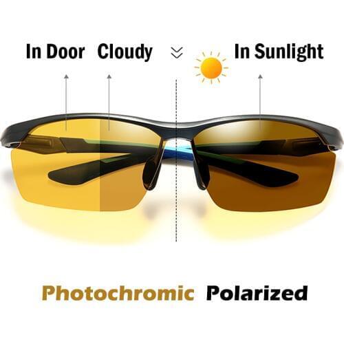 Night Photochromic Polarized Cycling Sunglasses Men Sports Eyewear Driving Fishing Outdoor Night Riding Running UV400 Glasses
