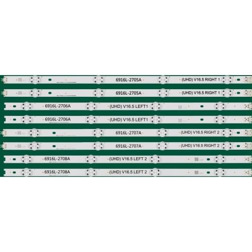 8pcs/set LED backlight strip for 49UW760H-SB 49UH603V-ZE 49UH6030-SB 49LX300C-SA 49LW540S-TA 49LW540S-SA 6916L-2705A 6916L-2706A