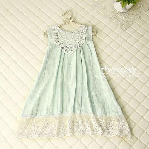 Thin Lace Stripe Cotton Princess Toddler A-line Kid Dresses For Baby Girls Summer Nightgown Children Clothing Kids Clothes 1-10Y