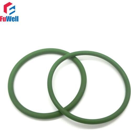 2pcs 5mm Thickness Green FKM O-ring Seals Gasket 100/105/110/115/120/125/130/135/140/145mm OD Fluorous Rubber O Ring Hole Washer