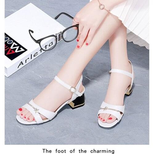 209 Guciheaven Women Sequins Sandals Ankle Mid Heel Block Party Open Toe Bling Sweet Princess Buckle Strap