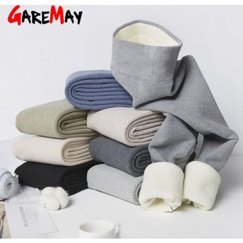 2021 Wool Thick Warm Winter Leggings for Women High Waist Velvet Leggings Grey Black Sexy Pants Women Fleece Thermal Leggings