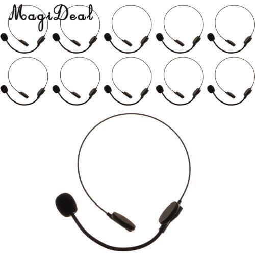 10 Pieces Novelty Black Headset Mic Microphone Toys Men Women Fancy Dress Party Costume Props Accessories