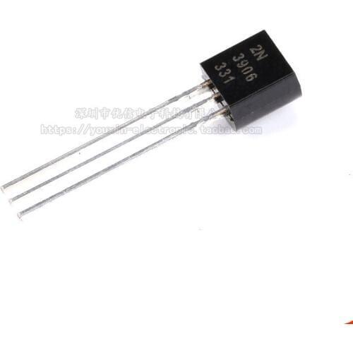 100pcs / 1 lot Original 2N3906 TO-92 PNP -40V / 200mA straight plug transistor copper feet