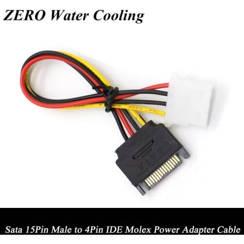 2pcs/Lot 15cm SATA 15Pin Male to 4Pin IDE Molex Power Adapter Cable Free Shipping