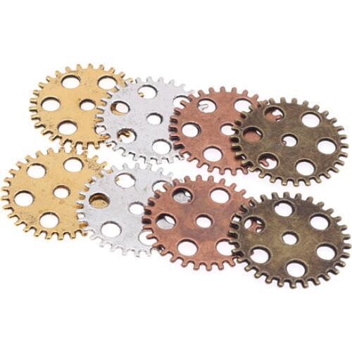 20pcs per lot Sale 25mm Round Metal Part with Holes DIY Steampunk Gears Component Jewelry