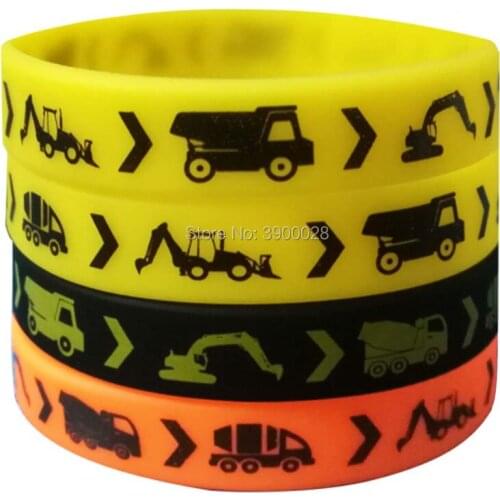 300pcs Construction Zone Party Favors silicone wristband Personalized Rubber bracelets Sports Gifts shipping by DHL A
