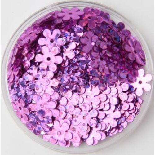 3000pcs/lot 9mm Flat Flower Centre Hole Loose Sequins Sewing Kids DIY Garment ,Wedding Craft,Accessories Laser Lila