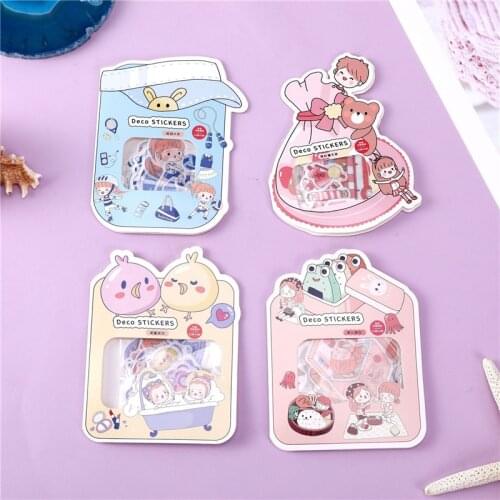 40Pcs/pack Kawaii Cartoon Mini Stickers for Kids Hand Account Diary Album Scrapbooking Decoration Cute Sticker Stationery