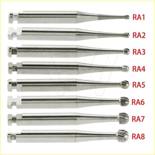 5PCS Dental Tungsten Steel Carbide Burs Low Speed Contra Angle Handpiece RA1-8