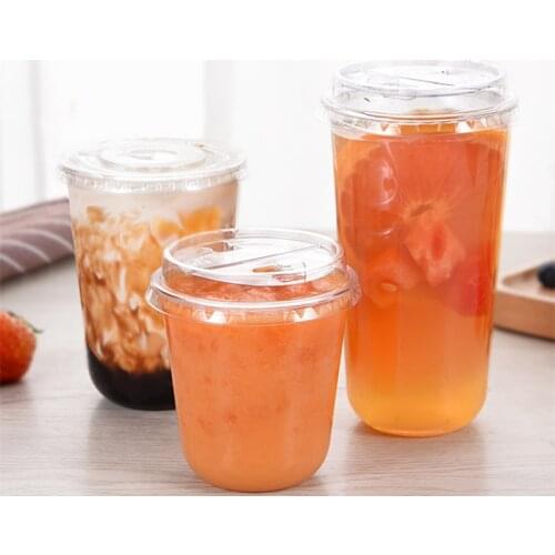 50pcs High quality PET plastic cold drinks milk tea ice juice coffee cups birthday party favors disposable cups dessert cups