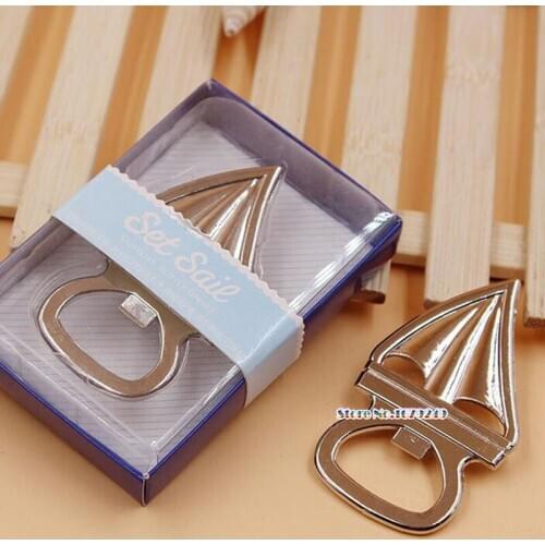 50 pieces / party silver sailboat opener beer wedding gift souvenir party items