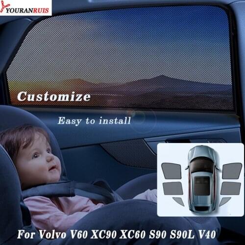 Magnetic Customize Car Sunshade Mesh Sun shade Side Windows Car curtain Visor Anti-UV For Volvo V60 XC90 XC60 S90 S90L V40