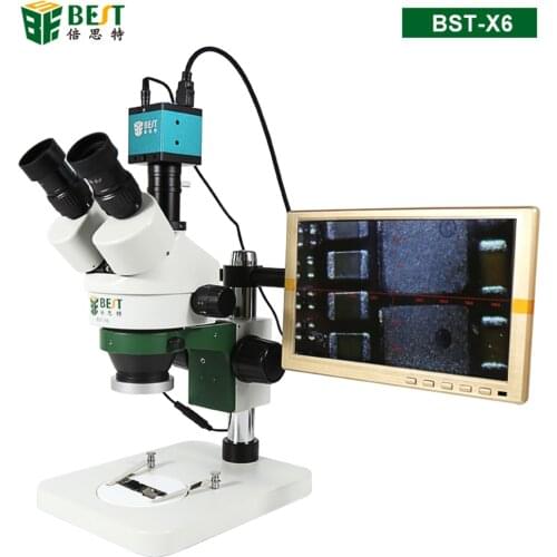 BST-X6II Video Stereo Trinocular 3D Digital Microscope Camera Trinocular Metallurgical Microscope For Motherboard CPU PCB Repair