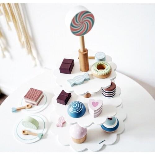 Kids Wooden Pretend Play Sets Simulation Tea Kit Game Wood Toys Play House Early Educational Toys Kitchen Role Kids Puzzle Gifts