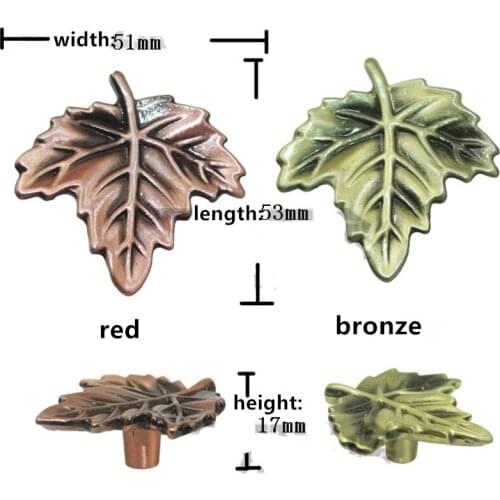 Vintage Furniture Handle Leaf Knobs and Handles Door Zinc Alloy Handle Cupboard Drawer Kitchen Pull Knob Leaves Hardware,1PC