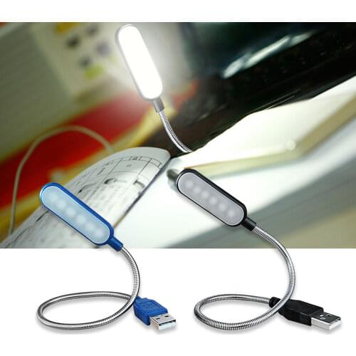 Flexible Portable Table Desk Lamp Mini Eye-care Book Reading Light 6 LEDs USB Laptop Notebook PC Powered Keyboard Lighting