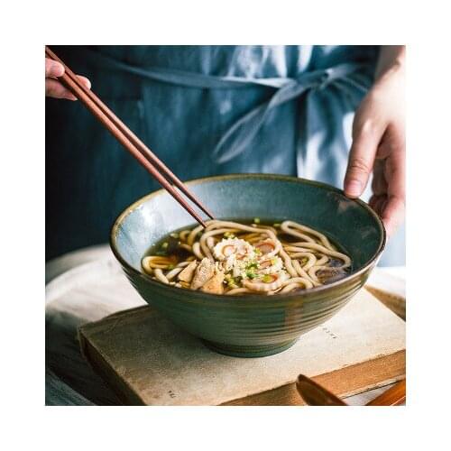 Chinese style Color glaze ceramic bowl Large capacity 1000ml porcelain bowls for Noodles soup kitchen utensils