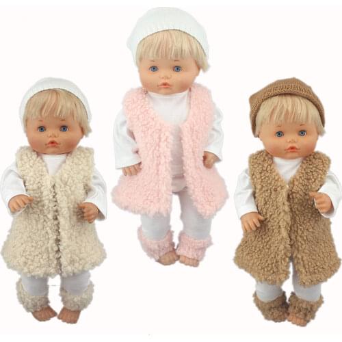 Three piece lamb wool set clothing Suit For 42 cm Nenuco Doll 17 Inches Baby Doll Clothes