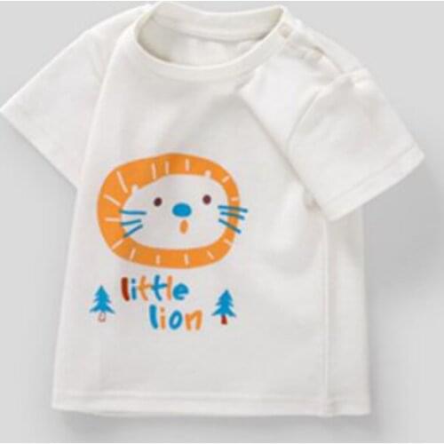Beautiful Cartoon Lion Sleeve Baby Cotton Short T-Shirt Boys Girls Clothes