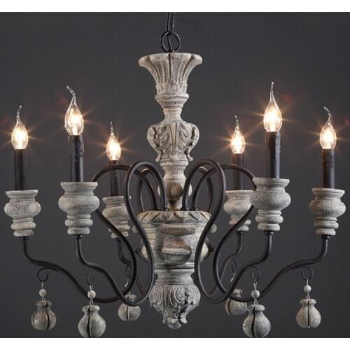 Creative retro dining room living room bedroom simple candle chandelier lamps