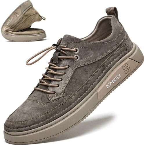 New Luxury Casual Shoes Outdoor Mens Sneakers Tenis Masculino Skateboard Men Shoes 38-44 Brand Genuine Leather Suede Flats Men