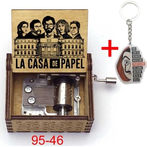 La Casa De Papel Bella Ciao Print Music Box Salvador Dali Money Paper House Print Musical Hand for Men Women Music Box
