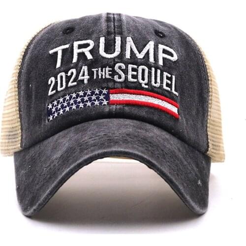 Hot Trump 2024 American Presidential Hat Make America Great Again Hat Donald Trump Republican Hat Cap MAGA Embroidered Mesh Cap