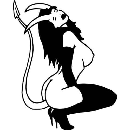LLY-1778 Silhouttte Naked Demon Lady Modeling Decal PVC Popular Style Sunscreen Waterproof Self-adhesive Personality Car Decals