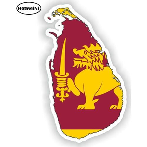 HotMeiNi 13cm x 7.5cm For Sri Lanka Map Flag Car Stickers Repair Sticker Car Truck Decal Simulation Fun Vinyl Car Wrap