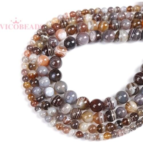 Natural Stone Botswana Sardonyx Agates Round Loose Beads 6 8 10 12MM 15" Strand Pick Size For Jewelry DIY