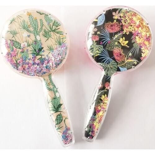 New Cartoon Cute Sequins Fruit Round Anti-static Hair Brush Massage Comb Shower Wet Detangle Hair Brush Salon Hair Styling Tools