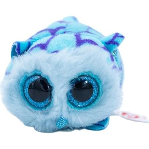 New Ty Beanie Boos Big Eyes 4 inch 10 cm Sequins blue owl Plush Dolls Collectible Stuffed Toy boy girl Child Birthday Gift