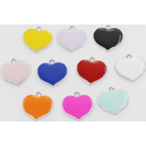 Newly arrived heart enamel 20pcs/lot dangle charms DIY pendant Bracelet Bracelet Necklace Earring Jewelry Accessories