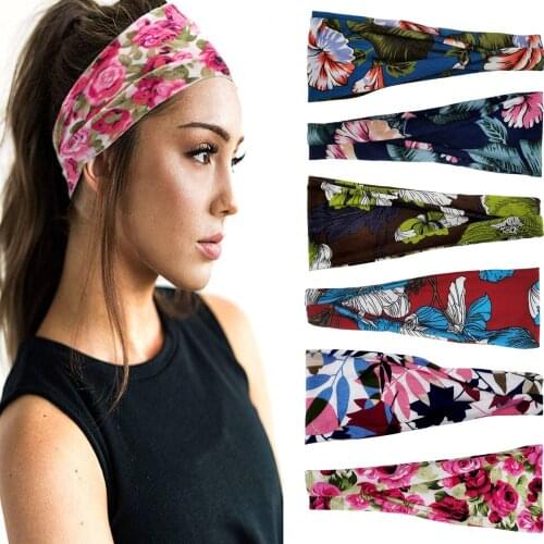 New 64 Models Print Headbands For Women Fashion Cross Knot Elastic Hairbands Soft Solid No Trace Headdress Hair Accessories