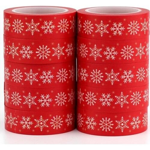 Wholesale 10PCS/lot Cute Snowflake Christmas Washi Tapes for Planner Bullet Journal Stickers Adhesive Masking Tapes Stationery