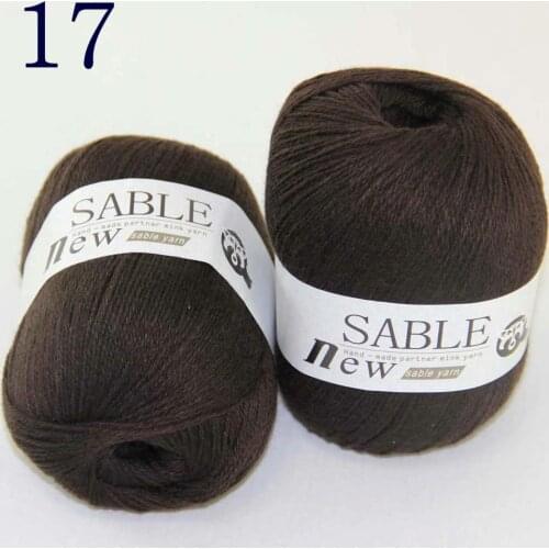 Sale 2*50gr Super Soft Pure Sable Cashmere Wrap Shawls Hand Knit Wool Crochet Yarn 243-17 Brown