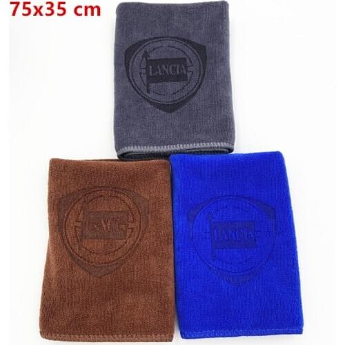 75x35CM Car Sticker Wash Microfiber Towel Car Cleaning For Lancia Flavia Delta Lybra Musa Phedra Thema Thesis Voyager Mono